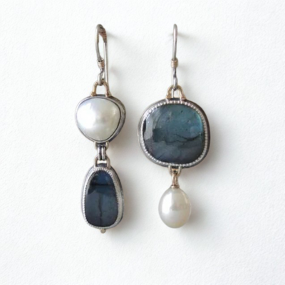 Vintage Blue Natural Stone Earrings